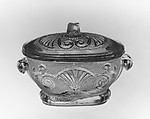 Covered Toy Tureen, Boston & Sandwich Glass Company American, Lacy pressed glass, American