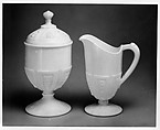 Sugar Bowl, Hobbs, Brockunier and Company American, White opaque glass, American