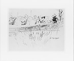 Haystacks in Amagansett, Long Island, Arthur B. Davies (American, Utica, New York 1862–1928 Florence), Graphite on off-white wove paper, American