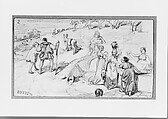 The Fable of the Miller, His Son and the Donkey  No. 2, Elihu Vedder (American, New York 1836–1923 Rome), Graphite on paper, American