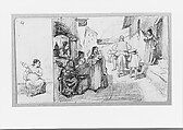 The Fable of the Miller, His Son and the Donkey  No. 4, Elihu Vedder (American, New York 1836–1923 Rome), Graphite on paper, American