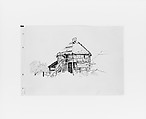 Dwelling (from Sketchbook X), William Trost Richards American, Graphite on off-white wove paper, American