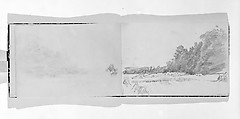 View of Field and Tress (from Sketchbook VII), William Trost Richards American, Graphite on off-white wove paper, American