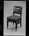 Side chair, Herter Brothers (German, active New York, 1864–1906), Oak, brass, and reproduction leather upholstery, American