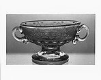 Bowl, Non-lead glass with engraved decoration