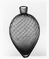 Flask, Blown pattern-molded lead glass, European, probably