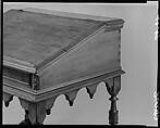 Desk-on-frame, Sweet gum, possibly mahogany veneer, yellow poplar, American