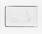 Sketches of Rowboats (from Sketchbook), Albert Bierstadt  American, Graphite on wove paper with gilt edges, bound in a leather cover, American