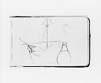 Sketch of a Ship for the Landing of Columbus (from Sketchbook), Albert Bierstadt  American, Graphite on wove paper with gilt edges, bound in a leather cover, American