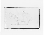 Study of a Ship and Rowboat (from Sketchbook), Albert Bierstadt American, Graphite on wove paper with gilt edges, bound in a leather
cover, American