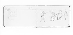 Flag (from Sketchbook), Albert Bierstadt (American, Solingen 1830–1902 New York), Graphite on wove paper with gilt edges, bound in a leather
 cover, American