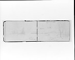 Bay Scene; Sketches of Two Boats (from Sketchbook), Albert Bierstadt (American, Solingen 1830–1902 New York), Graphite on wove paper, American