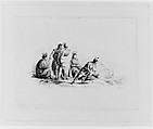 Visit to Their Old Hunting Grounds (from Hosack Album), John Ludlow Morton (1792–1871), Pen and brown ink, ink washes, and graphite on off-white Bristol board, American