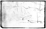 Sketch of Boats on a Shore (from Sketchbook), Albert Bierstadt (American, Solingen 1830–1902 New York), Graphite on wove paper, American