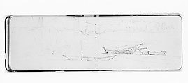 Sketch of Boats on a Shore (from Sketchbook), Albert Bierstadt (American, Solingen 1830–1902 New York), Graphite on wove paper, American