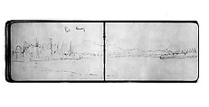 Port Havey (?) (from Sketchbook), Albert Bierstadt (American, Solingen 1830–1902 New York), Graphite on wove paper, American