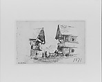 Chalets, John Singer Sargent (American, Florence 1856–1925 London), Graphite on off-white wove paper, American