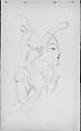 Heads and Faces of Javanese Dancers (from Sketchbook of Javanese Dancers), John Singer Sargent (American, Florence 1856–1925 London), Graphite on off-white wove paper, American