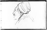 Head with Turban (from Sketchbook of Javanese Dancers), John Singer Sargent  American, Graphite on off-white wove paper, American