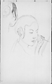 Javanese Dancer Applying Make-up (from Sketchbook of Javanese Dancers), John Singer Sargent American, Graphite on off-white wove paper, American