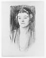 Helen A. Clark, John Singer Sargent (American, Florence 1856–1925 London), Charcoal on off-white laid paper, mounted on board, American