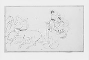 Chariot (from Scrapbook), John Singer Sargent (American, Florence 1856–1925 London), Graphite on off-white wove paper, American
