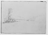 Delaware River View (from Sketchbook), Thomas Hewes Hinckley  American, Graphite on beige paper, American