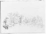 River or Creek View [Delaware?] (from Sketchbook), Thomas Hewes Hinckley  American, Graphite on beige paper, American