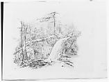 Caldeno Falls (from Sketchbook), Thomas Hewes Hinckley  American, Graphite on buff paper, American