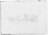 Farm Meadow Bordered by Trees (from Sketchbook), Thomas Hewes Hinckley  American, Graphite on beige paper, American