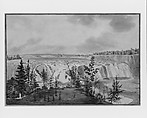 Cohoes Falls on Mohawk River, New York, John Rubens Smith American, Watercolor and graphite on off-white wove paper, American