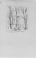 Trees and Rocks in a Forest (from Sketchbook), Henry Ward Ranger  American, Graphite, ink, on paper, American