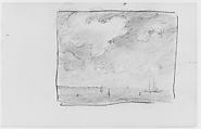 View of (Long Island?) Sound (from Sketchbook), Henry Ward Ranger  American, Graphite, ink, on paper, American
