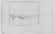 Sailboats on (Long Island?) Sound (from Sketchbook), Henry Ward Ranger  American, Graphite, ink, on paper, American
