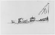 Shipyard (from Sketchbook), Henry Ward Ranger  American, Graphite, ink, on paper, American