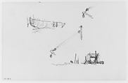 Study: Shipyard (from Sketchbook), Henry Ward Ranger  American, Graphite, ink, on paper, American