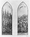 Suggestion for window, Mr. C. H. McCormick, Louis C. Tiffany (American, New York 1848–1933 New York), Watercolor, gouache, graphite, and ink on artist board with original mat, American