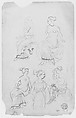 Women in Classical Dress (from Sketchbook), Thomas Moran American, born England, Graphite on paper, American