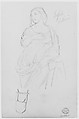 Woman (Raffaelle/Katherine) and Lyre (from Sketchbook), Thomas Moran American, born England, Graphite on paper, American