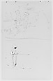 Fisherman—Two Scenes (from Sketchbook), Thomas Moran American, born England, Graphite on paper, American