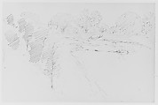 Landscape with Lake (from Sketchbook), Thomas Moran American, born England, Graphite on paper, American