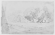 Landscape (M-?) (from Sketchbook), Thomas Moran American, born England, Graphite on paper, American