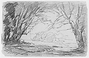 Landscape (from Sketchbook), Thomas Moran American, born England, Graphite on paper, American