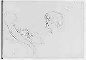 Sketchbook of Landscape and Figure Subjects, Asher Brown Durand (American, Jefferson, New Jersey 1796–1886 Maplewood, New Jersey), Drawings in graphite on off-white wove paper, bound in a green cardboard cover, American