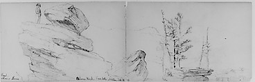 Balance Rock, Pine Hill, Walton, 1871  (from Sketchbook), Daniel Huntington  American, Graphite on paper, American