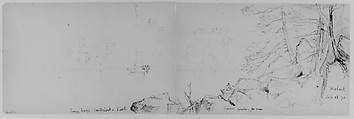 Sailboat on Lake; Figure on Shore, 1871 (from Sketchbook), Daniel Huntington  American, Graphite on paper, American