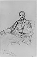 Portrait of Willard Parker, 1871 (from Sketchbook), Daniel Huntington  American, Graphite on paper, American