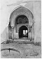 Patio del Mexuar, Alhambra, Julian Clarence Levi  American, Watercolor and graphite on off-white wove paper, American