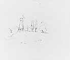 Sketchbook of Lake George, Catskill Mountains, and Hudson River Subjects, John William Casilear (American, New York 1811–1893 Saratoga Springs, New York), Drawings in graphite and pen and ink on off-white wove paper, bound in leather and cloth panels, American