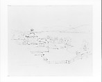 Sketchbook of Lake George, Catskill Mountains, and Hudson River Subjects, John William Casilear (American, New York 1811–1893 Saratoga Springs, New York), Drawings in graphite and pen and ink on off-white wove paper, bound in leather and cloth panels, American